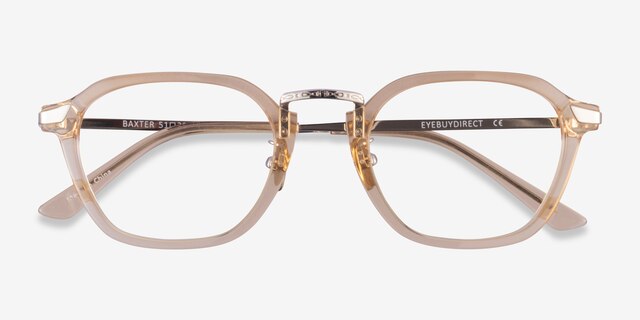 Baxter Clear Yellow Light Gold AcetateEyeglass Frames from EyeBuyDirect, Closed View