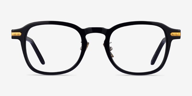 Lark Black Gold AcetateEyeglass Frames from EyeBuyDirect, Front View