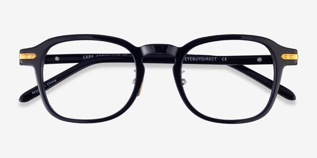 Lark Black Gold AcetateEyeglass Frames from EyeBuyDirect, Closed View