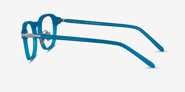 Lark Aqua Silver AcetateEyeglass Frames from EyeBuyDirect, Side View