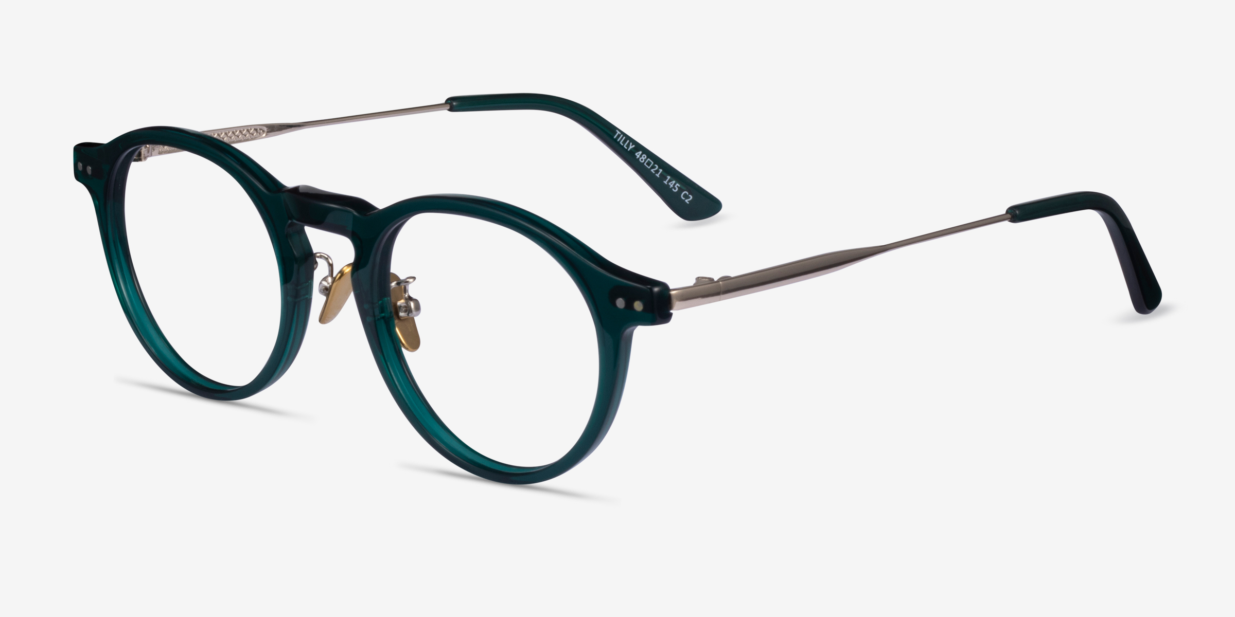 Tilly Round Dark Green Gold Full Rim Eyeglasses Eyebuydirect