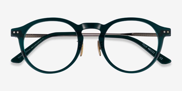 Tilly Green Gold AcetateEyeglass Frames from EyeBuyDirect, Closed View