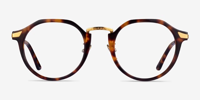 Yates Tortoise Gold AcétateMontures de lunettes de vue d'EyeBuyDirect, Vue de Face