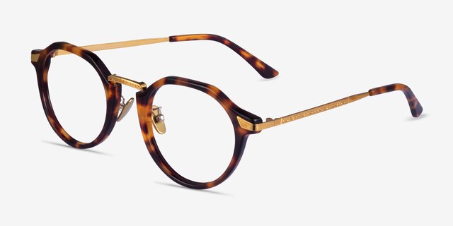 Yates Tortoise Gold AcétateMontures de lunettes de vue d'EyeBuyDirect, Vue d'Angle