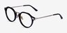 Yates Black Silver AcetateEyeglass Frames from EyeBuyDirect, Angle View