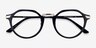 Yates Black Silver AcetateEyeglass Frames from EyeBuyDirect, Closed View