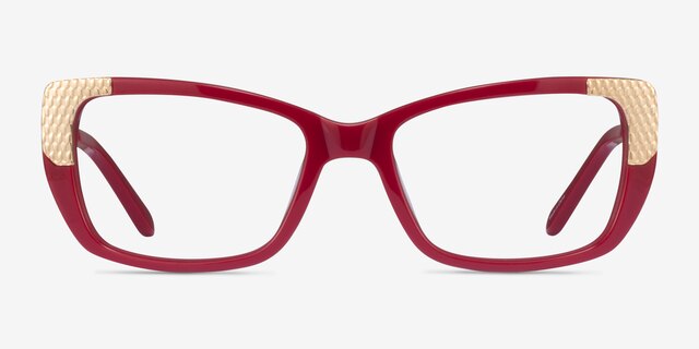Gilded Burgundy Gold AcetateEyeglass Frames from EyeBuyDirect, Front View
