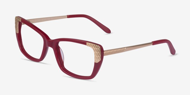Gilded Burgundy Gold AcetateEyeglass Frames from EyeBuyDirect, Angle View