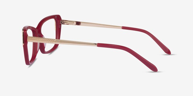 Gilded Burgundy Gold AcetateEyeglass Frames from EyeBuyDirect, Side View