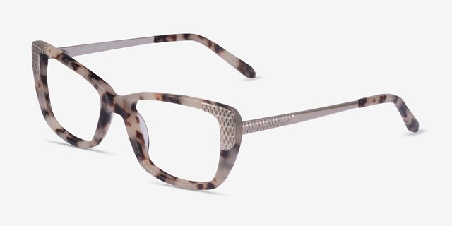 Gilded Ivory Tortoise Silver AcetateEyeglass Frames from EyeBuyDirect, Angle View