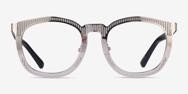 Wright Silver AcetateEyeglass Frames from EyeBuyDirect, Front View