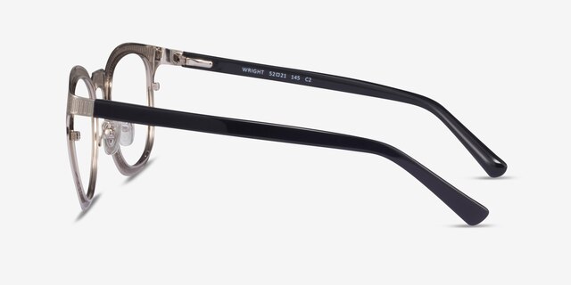 Wright Silver AcetateEyeglass Frames from EyeBuyDirect, Side View
