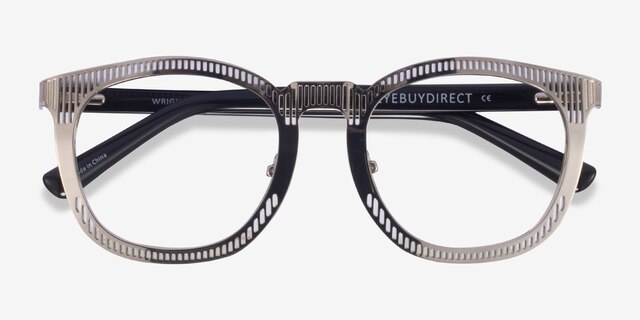 Wright Silver AcetateEyeglass Frames from EyeBuyDirect, Closed View