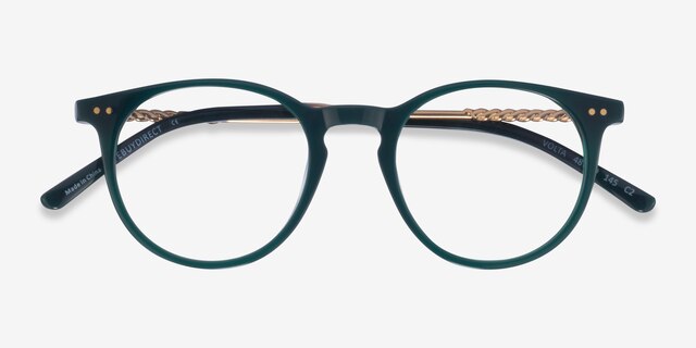 Volta Dark Green AcetateEyeglass Frames from EyeBuyDirect, Closed View