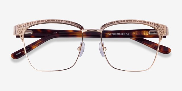 Scale Gold Tortoise AcetateEyeglass Frames from EyeBuyDirect, Closed View