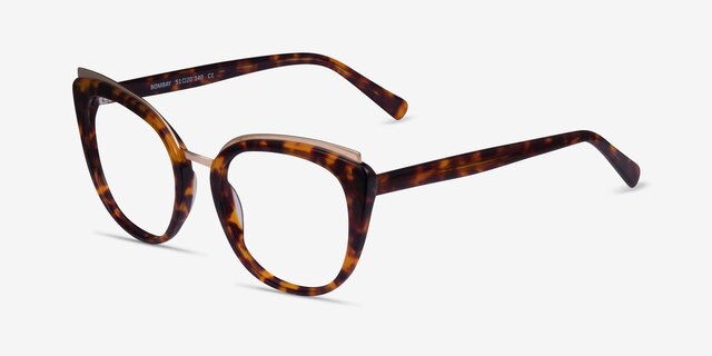 Bombay Tortoise Gold AcetateEyeglass Frames from EyeBuyDirect, Angle View