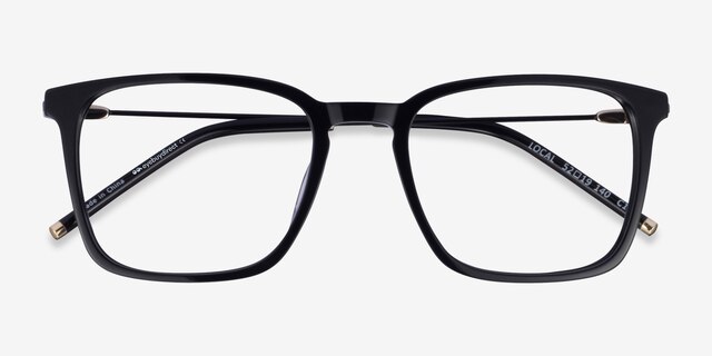 Local Black Gold AcetateEyeglass Frames from EyeBuyDirect, Closed View