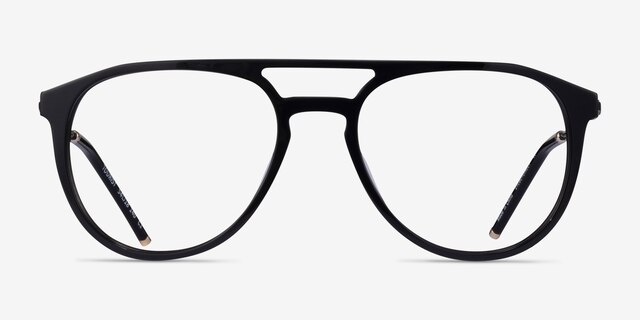 Tourist Black Gold AcetateEyeglass Frames from EyeBuyDirect, Front View