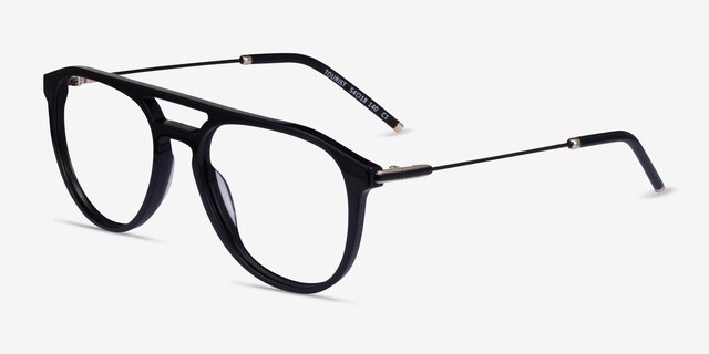 Tourist Black Gold AcetateEyeglass Frames from EyeBuyDirect, Angle View