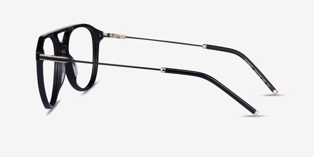 Tourist Black Gold AcetateEyeglass Frames from EyeBuyDirect, Side View
