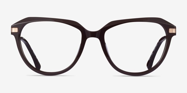 Exec Brown Gold Acétate Montures de lunettes de vue