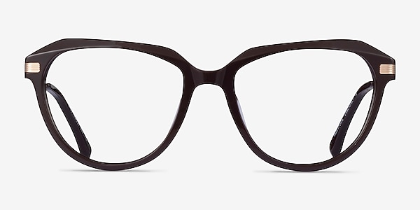 Exec Brown Gold Acetate Eyeglass Frames
