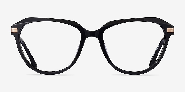Exec Black Gold Acetate Eyeglass Frames from EyeBuyDirect