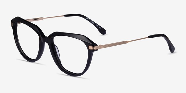 Exec Black Gold AcetateEyeglass Frames from EyeBuyDirect, Angle View