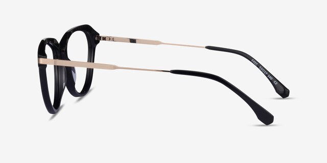 Exec Black Gold AcetateEyeglass Frames from EyeBuyDirect, Side View