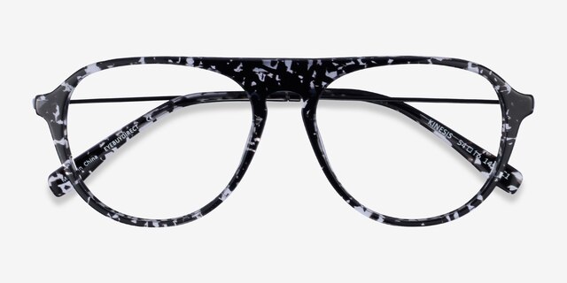 Kinesis Clear Black Floral AcetateEyeglass Frames from EyeBuyDirect, Closed View