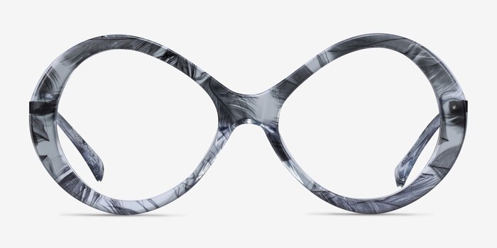 Endless Black Striped Acetate Eyeglass Frames from EyeBuyDirect