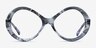 Endless Black Striped AcetateEyeglass Frames from EyeBuyDirect, Front View