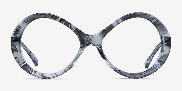 Endless Black Striped Acetate Eyeglass Frames