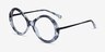 Endless Black Striped AcetateEyeglass Frames from EyeBuyDirect, Angle View