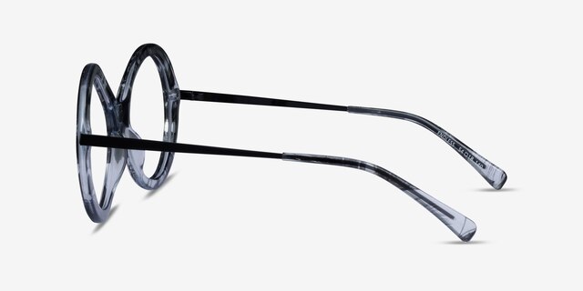 Endless Black Striped AcetateEyeglass Frames from EyeBuyDirect, Side View