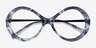 Endless Black Striped AcetateEyeglass Frames from EyeBuyDirect, Closed View