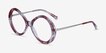 Endless Red Striped AcetateEyeglass Frames from EyeBuyDirect, Angle View