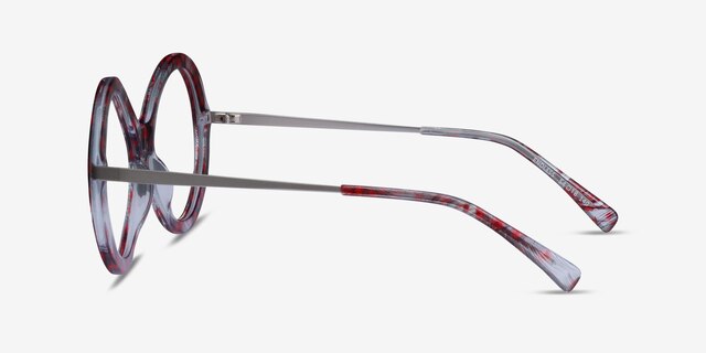 Endless Red Striped AcetateEyeglass Frames from EyeBuyDirect, Side View