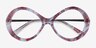 Endless Red Striped AcetateEyeglass Frames from EyeBuyDirect, Closed View
