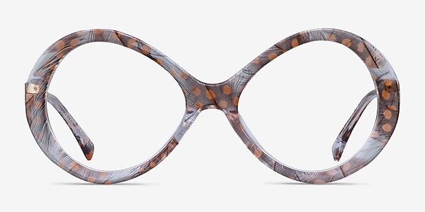 Endless Orange Striped Acetate Eyeglass Frames