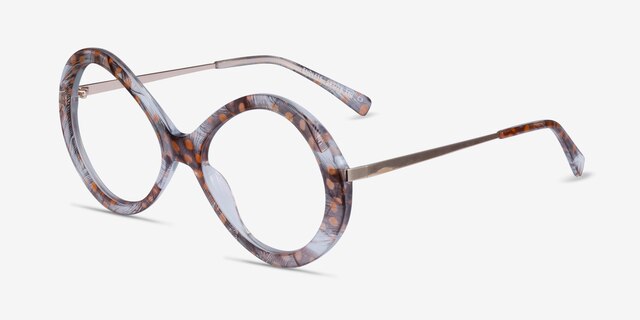 Endless Orange Striped AcetateEyeglass Frames from EyeBuyDirect, Angle View