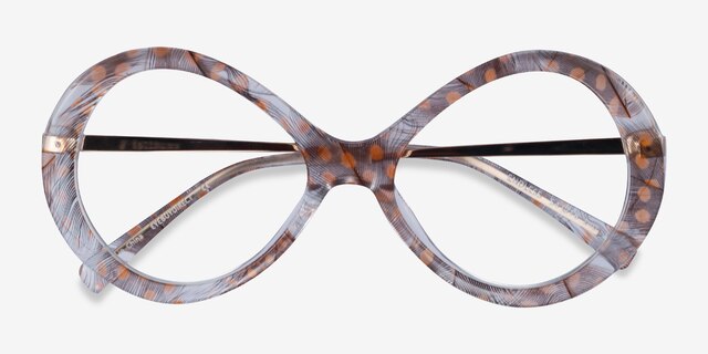 Endless Orange Striped AcetateEyeglass Frames from EyeBuyDirect, Closed View