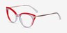 Friday Clear Red AcetateEyeglass Frames from EyeBuyDirect, Angle View