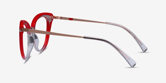 Friday Clear Red AcetateEyeglass Frames from EyeBuyDirect, Side View