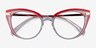 Friday Clear Red AcetateEyeglass Frames from EyeBuyDirect, Closed View