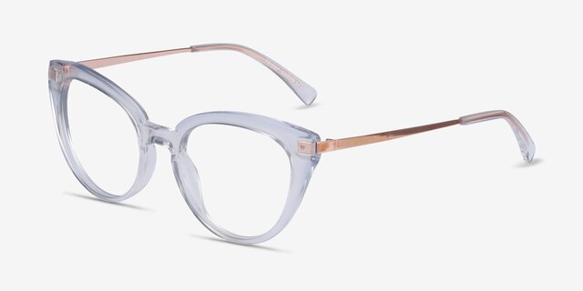 Friday Clear Purple AcetateEyeglass Frames from EyeBuyDirect, Angle View