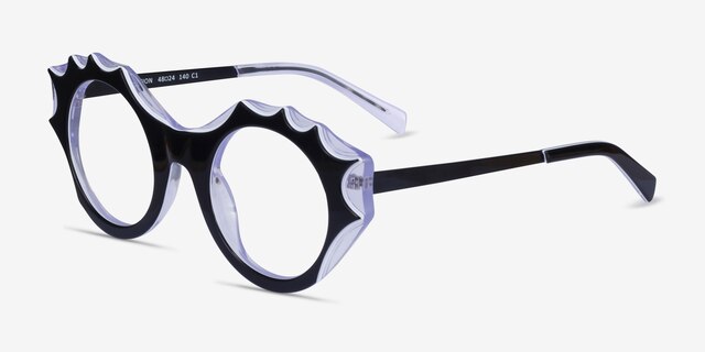 Audition Black Clear AcetateEyeglass Frames from EyeBuyDirect, Angle View