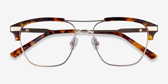 Flight Matte Gold Tortoise AcetateEyeglass Frames from EyeBuyDirect, Closed View