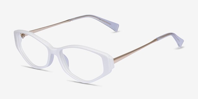 Dia White AcetateEyeglass Frames from EyeBuyDirect, Angle View
