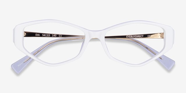 Dia White AcetateEyeglass Frames from EyeBuyDirect, Closed View